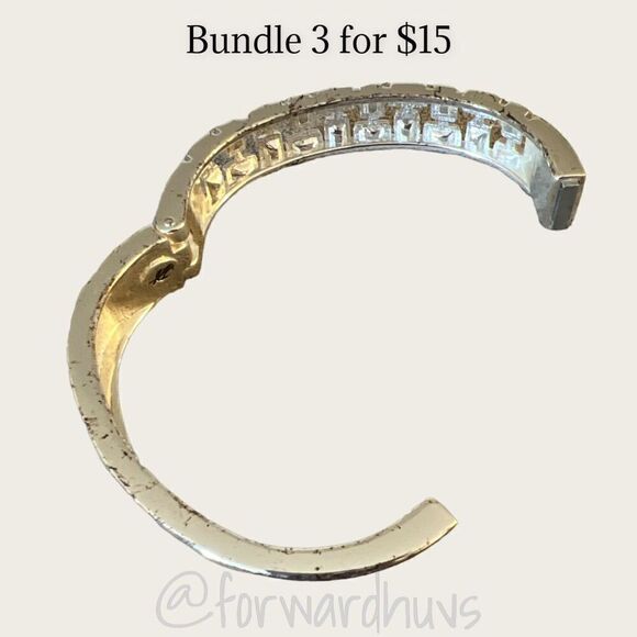 Bundle Sale 3 for $15 | JK Silvertone Hinge Bracelet | Fair Condition Read - Picture 5 of 11
